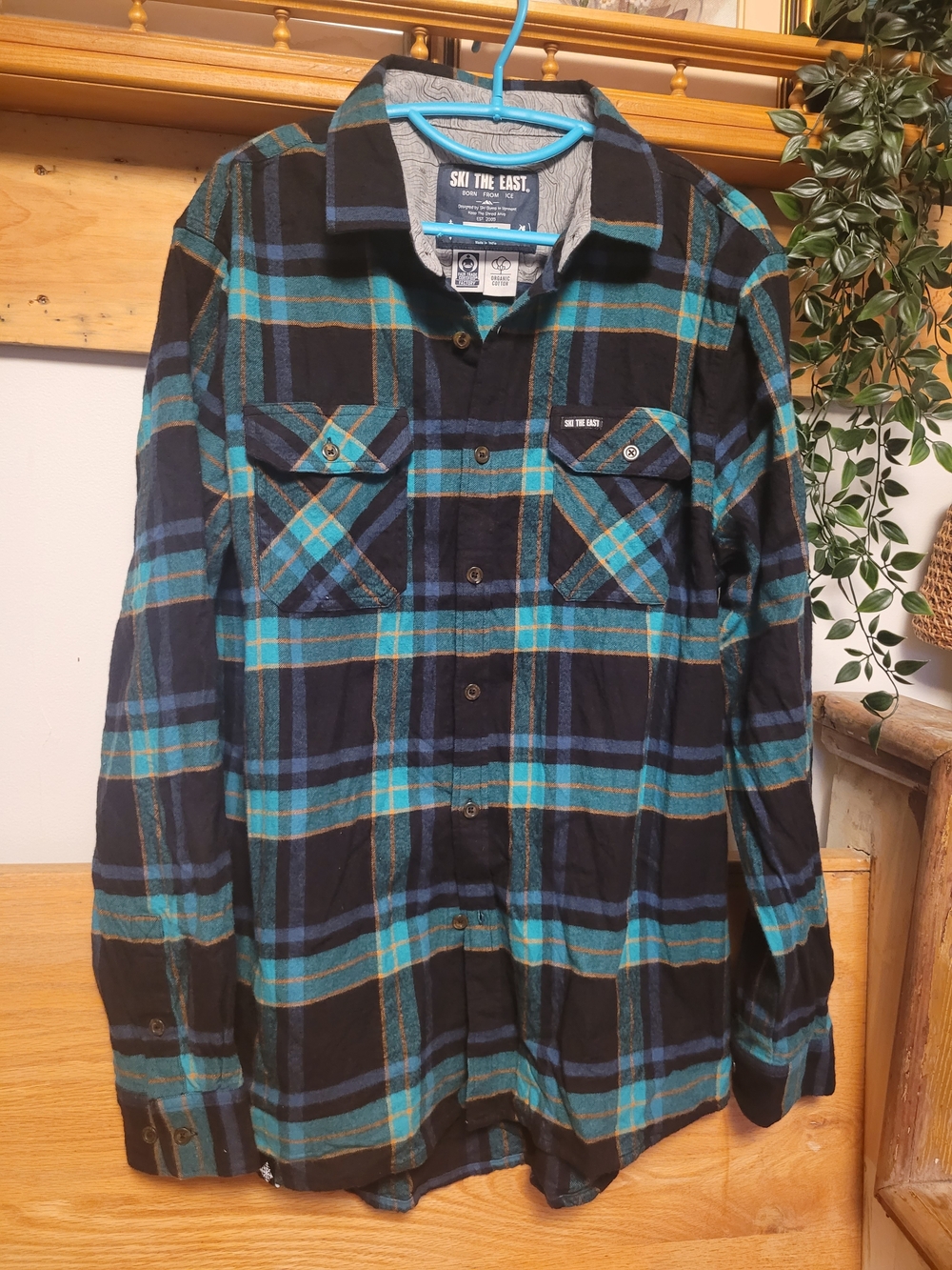 Ski The East Plaid Flannel Shirt - Teal & Black